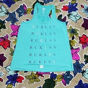 Young & Reckless Teal Bella Style Tank With Print